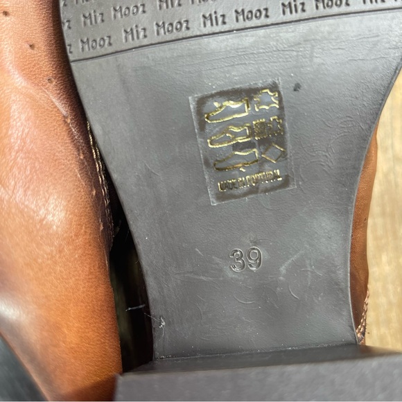 New ~ MIZ Mooz New York Jonnie Ankle Boots Brown Leather Sz EU39 ~ 8.5-9 - Picture 10 of 10